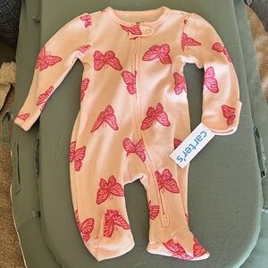 Carter's Pink Butterfly Print Footie